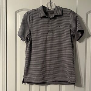 Vineyard Vines Black and Gray Striped Polo Shirt